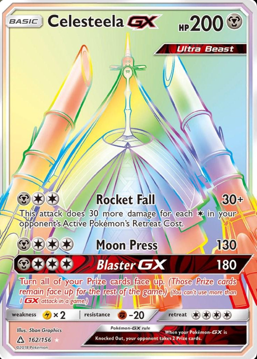 Celesteela GX 162/156 - Ultra Rare Secret Rainbow - Sun & Moon Base Set